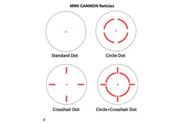 Bushnell BT71XRDX Tac Optics Mini Cannon 1x 23mm Obj 2.5 MOA 4 Reticle ...